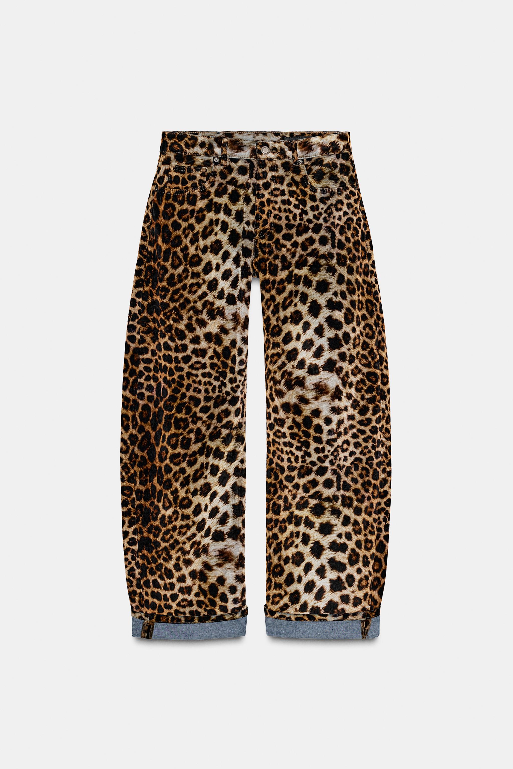 FLOCKED ANIMAL PRINT PANTS ZW COLLECTION LIMITED EDITION